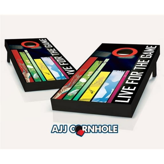AJJCornhole 107-SportsFanatic Sports Fanatic Theme Cornhole Set with Bags - 8 x 24 x 48 in.