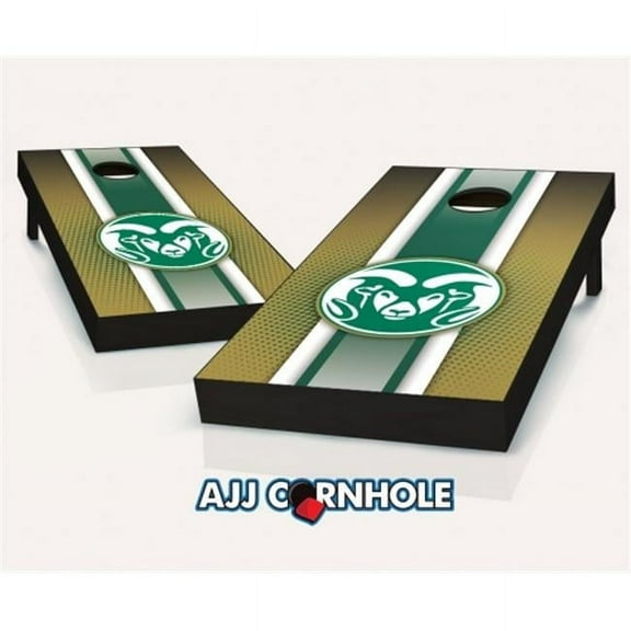 AJJCornhole 110-ColoradoStateStriped Colorado State Rams Striped Theme Cornhole Set with Bags - 8 x 24 x 48 in.