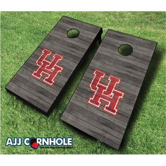 AJJCornhole 110-HoustonDistressed Houston Cougars Distressed Theme Cornhole Set with Bags - 8 x 24 x 48 in.