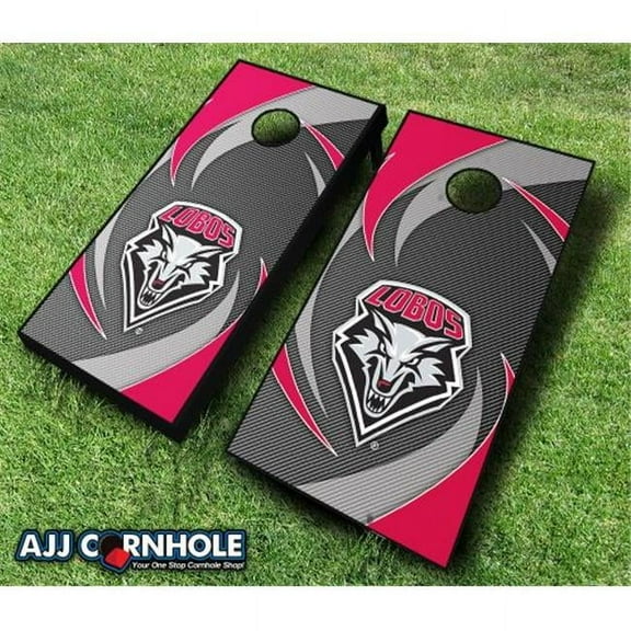 AJJCornhole 110-NewMexicoSwoosh New Mexico Lobos Swoosh Theme Cornhole Set with Bags - 8 x 24 x 48 in.