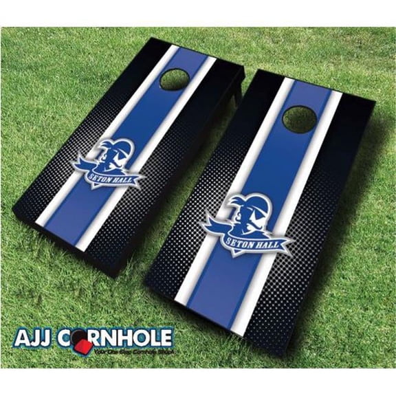 AJJCornhole 110-SetonHallStriped Seton Hall Pirates Striped Theme Cornhole Set with Bags - 8 x 24 x 48 in.