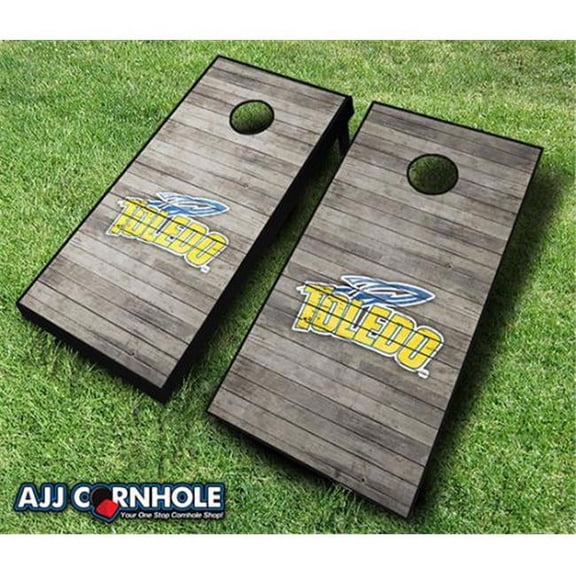 AJJCornhole 110-ToledoDistressed Toledo Rockets Distressed Theme Cornhole Set with Bags - 8 x 24 x 48 in.