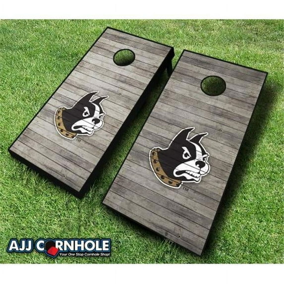 AJJCornhole 110-WoffordDistressed Wofford Terriers Distressed Theme Cornhole Set with Bags - 8 x 24 x 48 in.