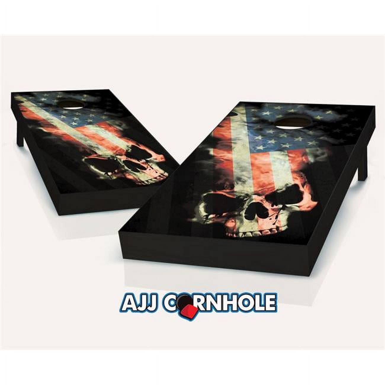 American Skull Vinyl Cornhole Set with Bags