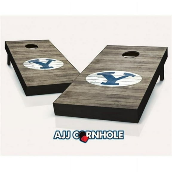 AJJCornhole BYU Cougars Distressed Theme Cornhole Set with Bags - 8 x 24 x 48 in.