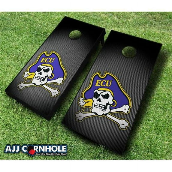 AJJCornhole East Carolina Pirates Slanted Theme Cornhole Set with Bags