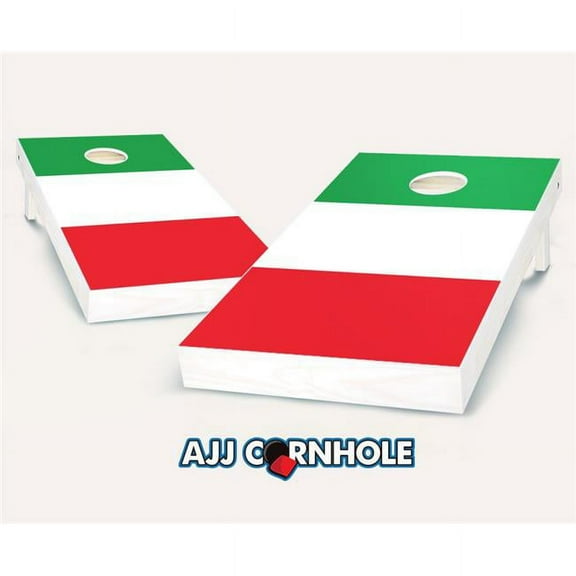 AJJCornhole Italian Flag Cornhole Set with Bags - 8 x 24 x 48 in.