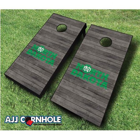 AJJCornhole  North Dakota Fighting Hawks Distressed Theme Cornhole Set with Bags 8 x 24 x 48 in.