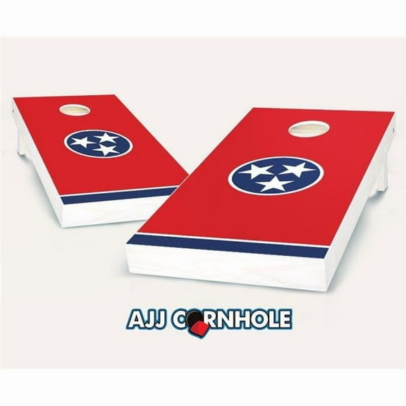 AJJCornhole  Tennessee Flag Theme Cornhole Set with Bags - 8 x 24 x 48 in.