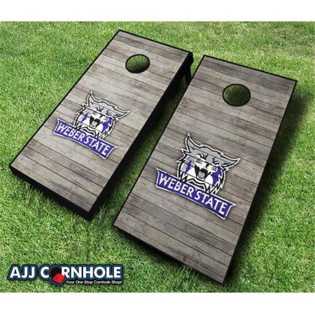 AJJCornhole Weber State Wildcats Distressed Theme Cornhole Set with Bags