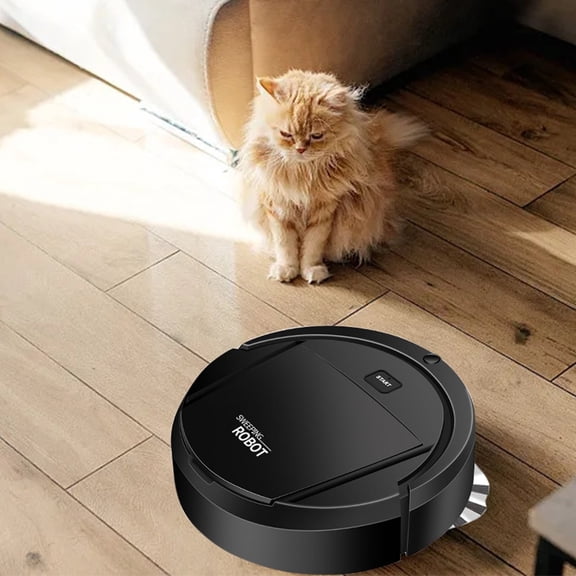 AJK Intelligent Robot Vacuum Cleaner Ultra Thin Low Operation And Multiple Cleaning Modes 60min Robot Sweeper For Pet Hair And Hard Floors,Black