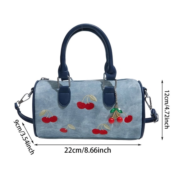 AJKHSAHDFJ Printed Women's Tote Bag, Cherry Heart-Shaped Shoulder Bag, Shoulder Tote, Chain Strap, Suitable for Any Occasion, Fashionable and Versatile,Black,Fashion