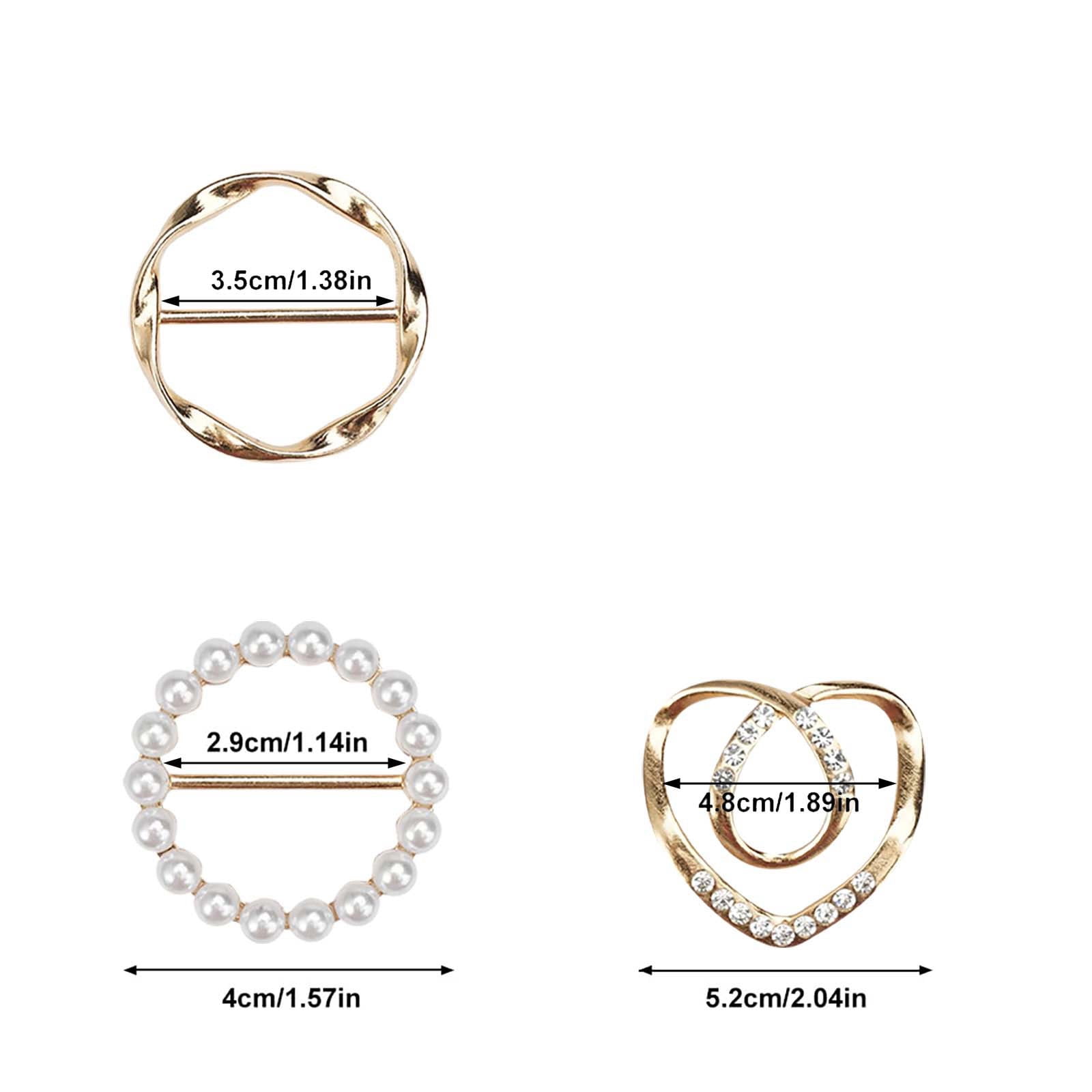 AJKSFHIU 3PCS Scarf Ring Clip,Tshirt Ties Clips,Clothes Corner Knotted