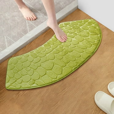 AJKSFHIU Bathroom Rugs,Curved Bath Mat ,Bath Mats for Tubs Slip Resistant,Corner Shower Mats Non Slip,Soft Absorbent Bath Tub Floor Carpet for Bathroom,Shower,Bathtub,Semi Circular Shower Mat
