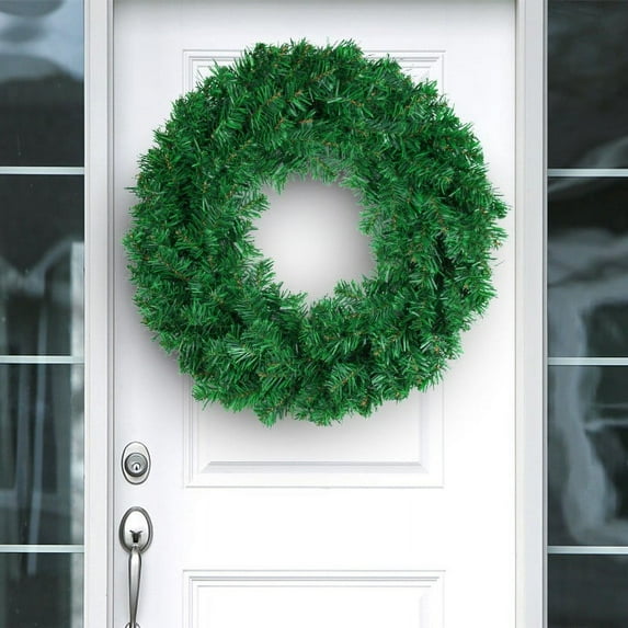 AJKSFHIU Christmas Green Wreath Garland, Artificial Christmas Wreath for Front Door ,Christmas Green Farmhouse Wreath, DIY Faux Plain Wreaths for Decorating Window Room Christmas Party Decor