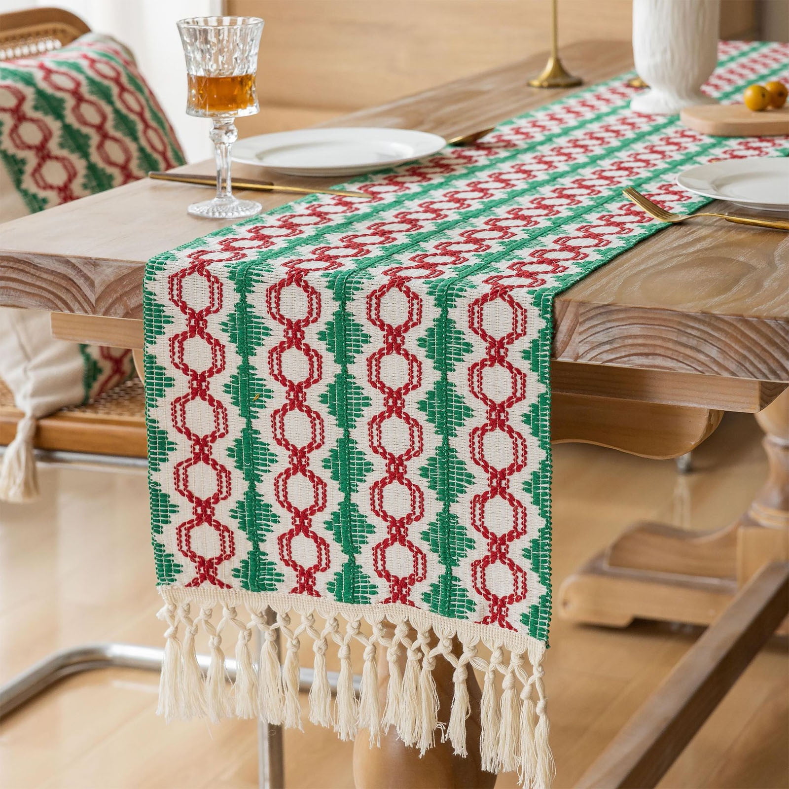 AJKSFHIU Christmas Table Runners Red,Christmas Decorations Table