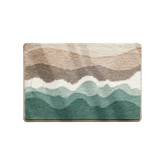 Chamoist Circle Rugs for Living Room,Round Area Rugs,Boho Circle Area Rugs for Living Room,Home Floor Mat,Bathroom Absorbent Soft Door Mats, Toilet Door Mats for Wave Pattern Carpet Wave Blanket