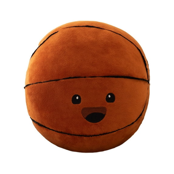AJKSFHIU Cute Basketball Pillow,Sports Pillow ,Fluffy Soft Throw Pillow, Cute Shaped Sports Decor, Round Plush Pillow Sport Theme Cushion Stuffed Pillow for Bedroom Decoration,Funny Basketball Gift
