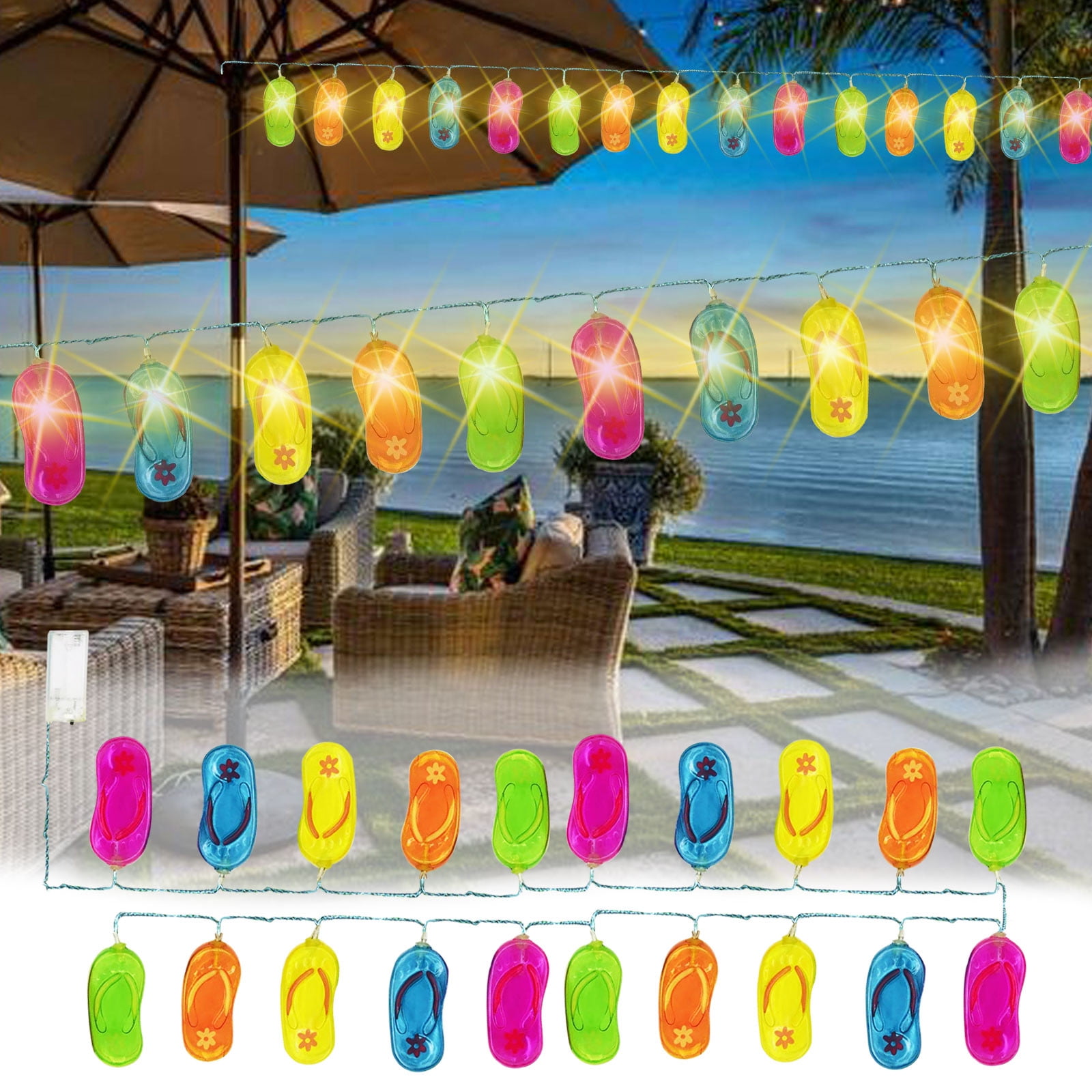 AJKSFHIU Decorative Lights for Bedroom,Slipper String Lights,Summer ...