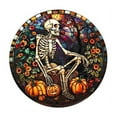 thumbnail image 1 of Chamoist Fall Round Wooden Door Signs,Halloween Door Signs for Home Front Door,Holiday Door Decorations Hanging Outdoor,Acrylic Hanging Sign Halloween Luminous Skull Hanging Sign Decoration, 1 of 9