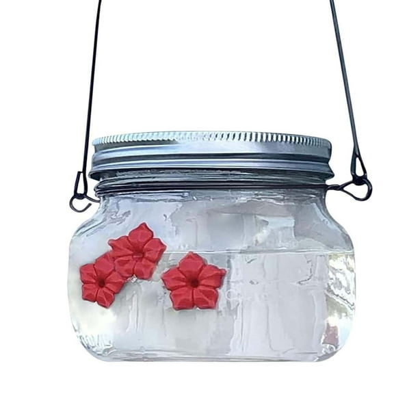 Chamoist Fall Savings!Mason Jar Hummingbird Feeder, Sherem Hummingbird Feeder, Mason Jar Hummingbird Feeders for Outdoors Hanging Mason Jar Feeder Beautiful Mason Jar Hummingbird Feeder