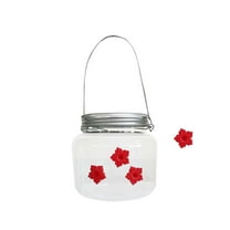 AJKSFHIU Fall Savings!Mason Jar Hummingbird Feeder, Sherem Hummingbird Feeder with Three Ports, 8 Oz Hummingbird Feeder for Outdoors, Heavy Duty Mason Jar Glass Humming Bird Feeder