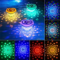 AJKSFHIU Floating Pool Lights, Pool Lights with Remote, Waterproof Rgb Dynamic Modes Upper and Lower Glow Hangable Solar Floating Light for Hot Tub, Patio,Garden,Floating Fish Lights Decor