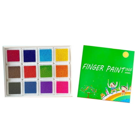 AJKSFHIU Funny Finger Painting Kit 12 Color Washable Finger Paint Set with Book for Kids DIY Crafts Finger Paint Sets for Children's Day Christmas Art Painting Supplie