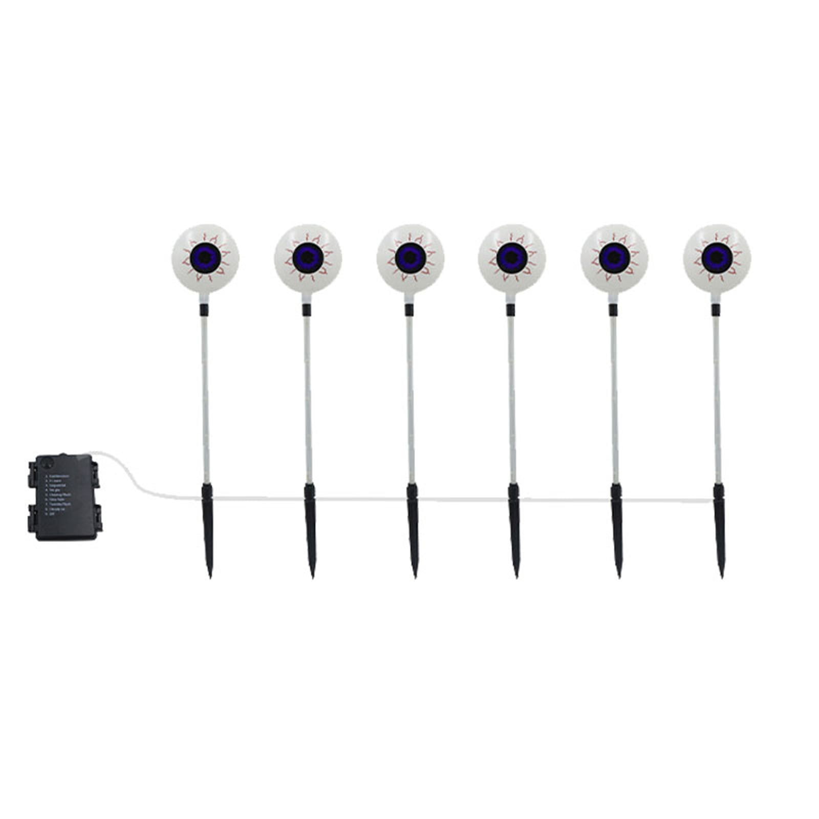 AJKSFHIU Halloween Eyeball Solar Lights,6 Pack LED Large Scary Eyeballs ...