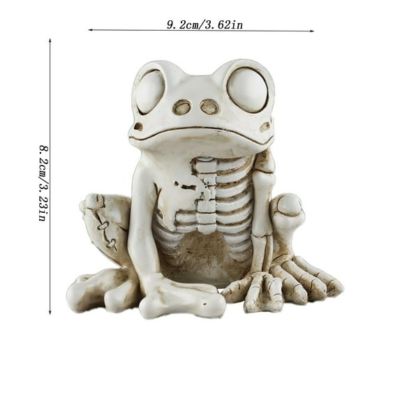 AJKSFHIU Halloween Frog Skeleton,Skeleton Frog Halloween Decor Model, Plastic Animal Frogs Skull Frog Bone Art Ornaments, for Home Living Room Bedroom Office Desk Top Party Haunted House Bar
