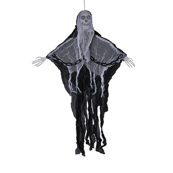 AJKSFHIU Halloween Ghosts Decorations Outdoor,Halloween Garden Ghosts Horrible Decor,Halloween Hanging Ghost Chain,Hanging Ghost House Decoration Glowing Sound Halloween Prop Terror Decor