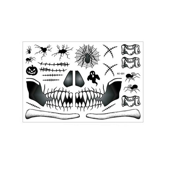 AJKSFHIU Halloween Stickers for Window,Halloween Decoration Wall Clings Stickers,Window Clings Stickers,Halloween Stickers Simulation Horror Bleeding Fake Wound Contusion Scar Makeup Face Stickers