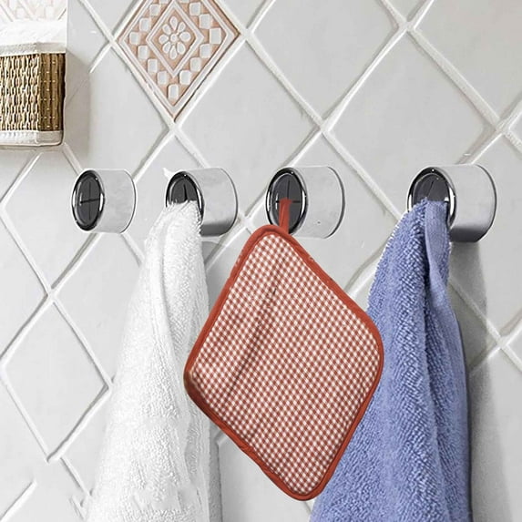 AJKSFHIU Kitchen Towel Hooks,Round Adhesive Dish Towel Hook,Kitchen Towel Holder,Dish Towel Holder,Towel Holder for Kitchen Cabinet,Easy Installation Wall Mount Hand Towel Hook for Bathroom,Shower