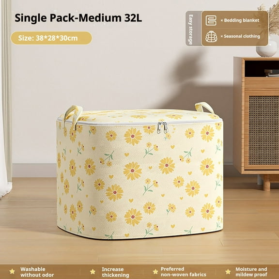 Chamoist Large Blanket Storage Containers,Breathable Clothes Bedding Pillow Sheet Storage Bags with Zipper,Non-woven Moving Quilt Large Capacity Storage Bins,Foldable Storage Bins Closet Organizer