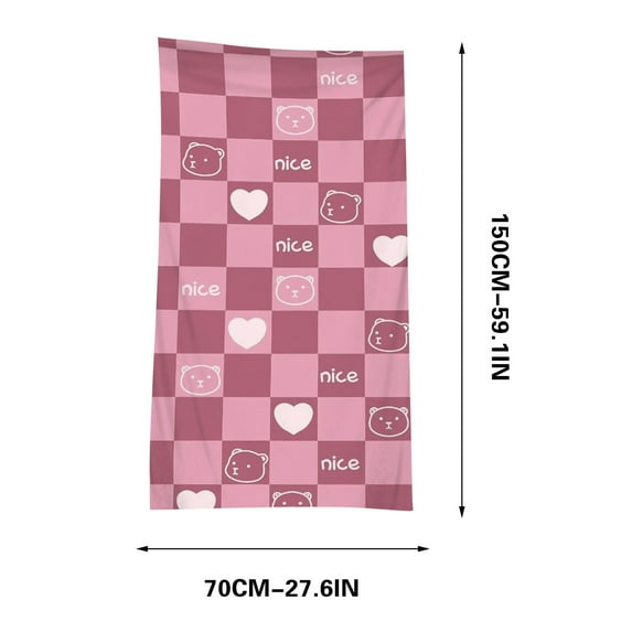 AJKSFHIU Summer Savings!Beach Towels Oversized Quick Dry,Summer Bold &Bright Beach Towels,Fashion Pink Plaid Microfiber Cloth Beach Towel Bath Towel Seaside Sitting Blanket Shawl Sweat Towel