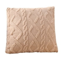 AJKSFHIU Summer Savings!Throw Pillow Covers Plush,Neutral Decorative Throw Pillow Covers 17x17 Inch for Living Room Couch Bed Sofa,Rustic Farmhouse Boho Home Decor,Soft Plush Striped Square