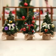 Chamoist Tabletop Mini Christmas Tree,Mini Christmas Tree Tabletop Decorations,Small Artificial Christmas Tree with Hanging Ornaments for Holiday Home Party Wedding Decor,Tabletop Tree Decorations