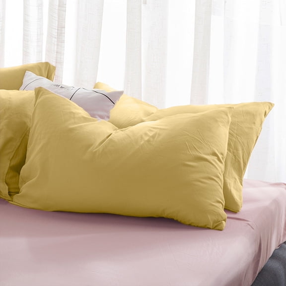 Chamoist Washed Cotton Solid Color Pillowcase,Standard Bed Pillow Pillowcases,Cotton Pillowcases with Pattern,Soft and Breathable Closure Pillow Cases, Soft Comfortable and Breathable Side Opening