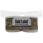 AJM Gold Label Everyday Paper Plates, 9, White, 600 Count