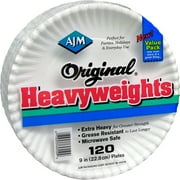 AJM Original Heavyweight Paper Plates, 120 Count