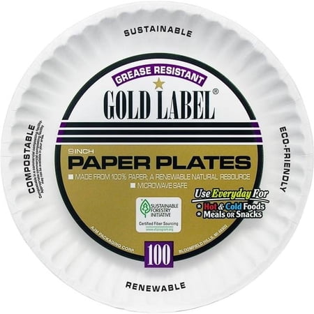 AJM Packaging 9 in. Plates & Paper - White