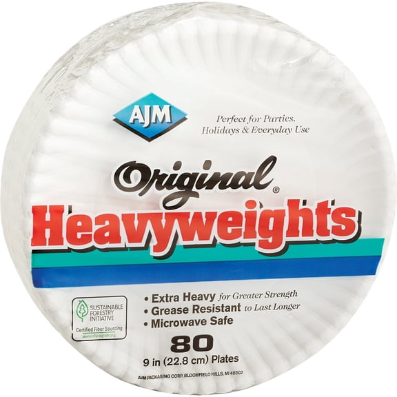 AJM Packaging AJM Original Heavyweights Paper Plates - Single Pack