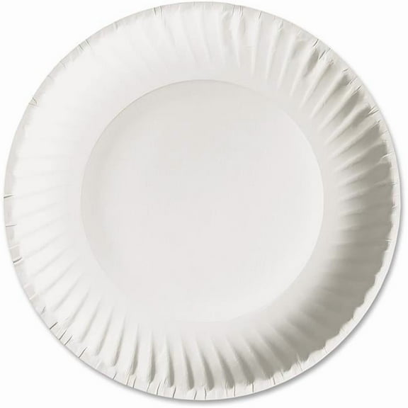 AJM Packaging AJMPP9GREWH 9 in. Green Label Economy Paper Plates