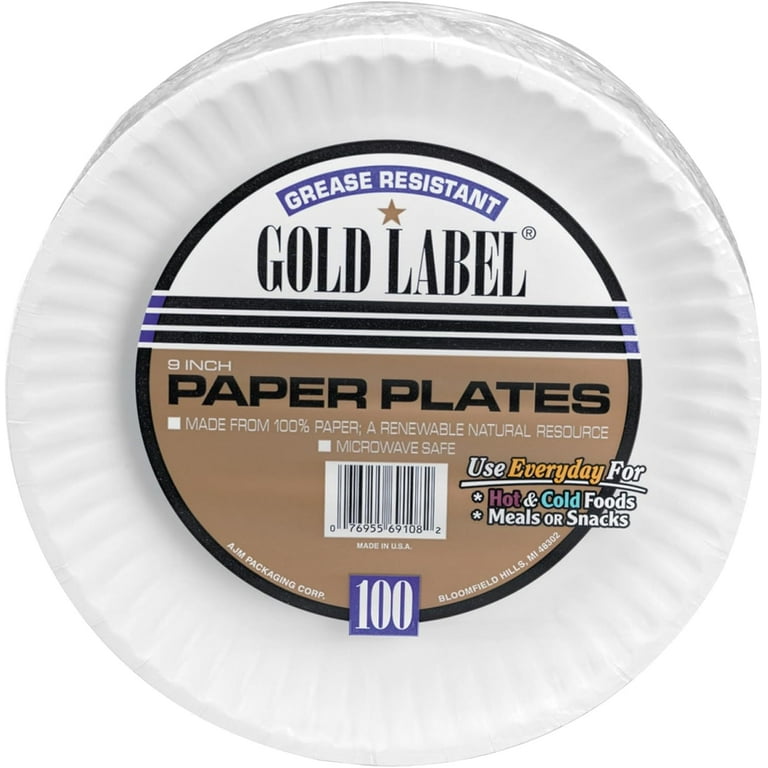 Gold Label Coated Paper Plates, 9 Gold Label Coated Paper Plates, 9