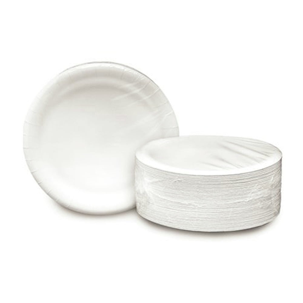 AJM Packaging Corporation CP9AJ004125A 9 in. Heavy-Duty Ultra Coated Paper Plate - White (500/Carton)