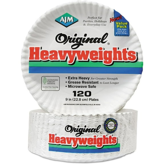 AJM Packaging Plate,Paper,Hvyweight,9-Inch,We (OH9AJBXWH)
