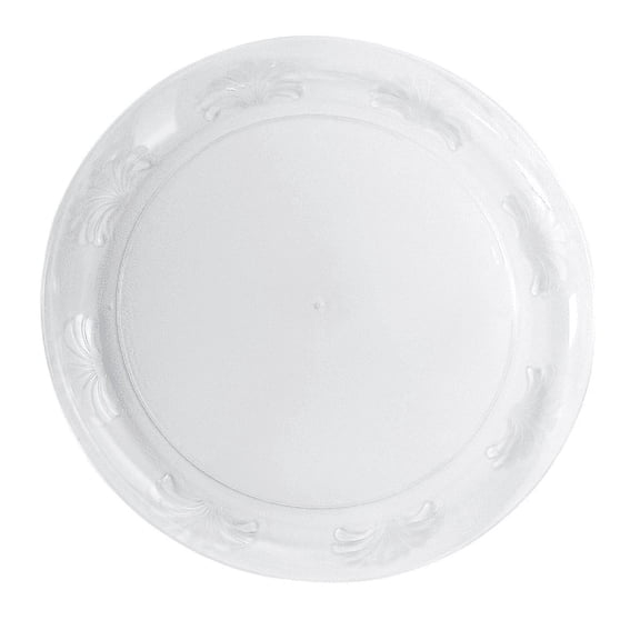 WNA Inc Designerware Plastic Plates, Round, 9", Clear, 10 Plates Per Pack, Case Of 18 Packs