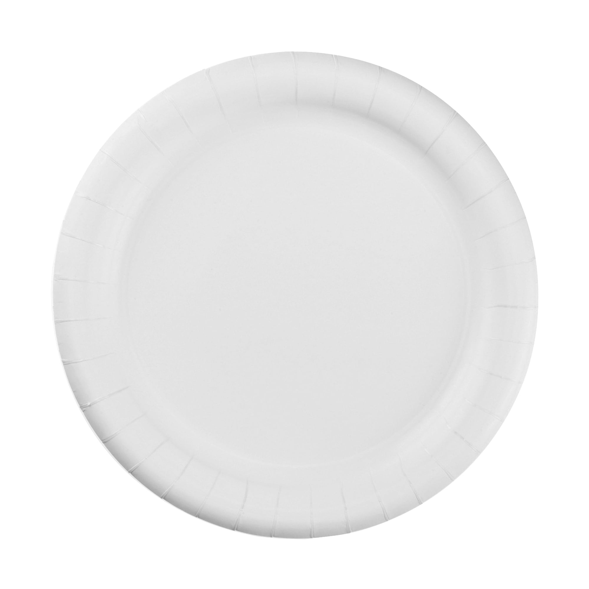AJM 9" White Coated Paper Disposable Plates, 125-Pack