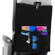 AJOHBM Airplane Seat Back Organizer, Tray Table Cover with Storage Pockets, Travel Essentials for Air Travel, Phone and Cup Storage Bag, Portable Flight Seat Organizer