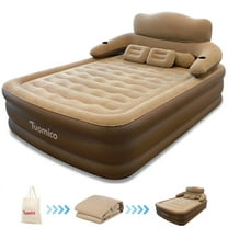 AJONALAA 18in Queen Air Mattress with Headboard, Inflatable Mattress Airbed for Camping